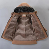 Wholesale Boys Down Parka Hooded Winter Coat Mid-length thick plus fleece large fur collar baby puffer Quilted jacket