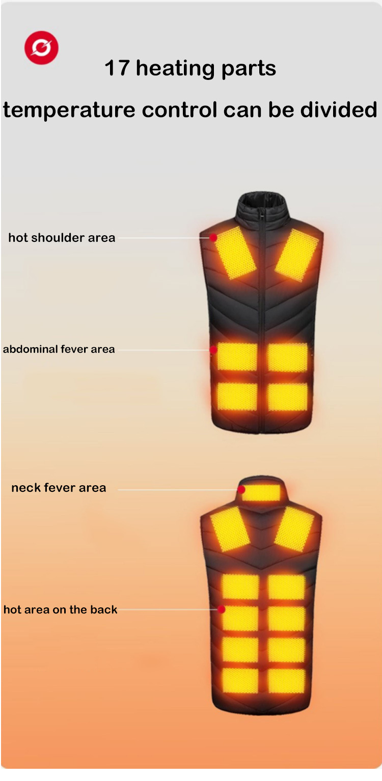 Custom Mens Winter Outdoor Heater Insulation Vest for Hunting Fishing Travelling