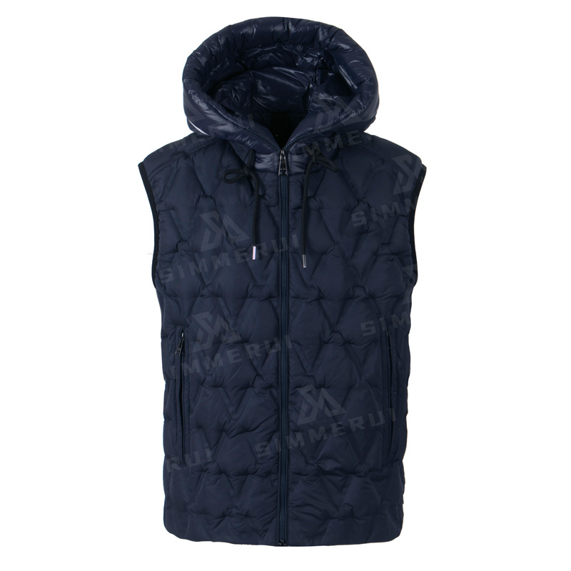 Custom Sleeveless Puffer Vest Jackets with Hood Windproof Outdoor Waistcoat Jacket for Men
