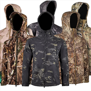 Custom Windproof and Waterproof Soft Shell Jacket Plus Fleece Thick Tactical Hunting Outdoor Jacket 
