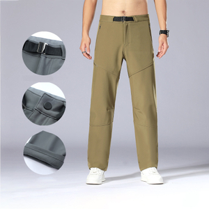 Custom Outdoor Mountaineering Quick Dry Pants for Men Plus Fleece Warm Elastic Casual Pants Zipper Slim Cargo Pants