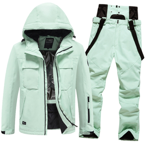 Custom Winter 2 Piece Ski Pants Jackets Set Outdoor Sport Snowsuits Overall Snow Ski Suit for Women And Men