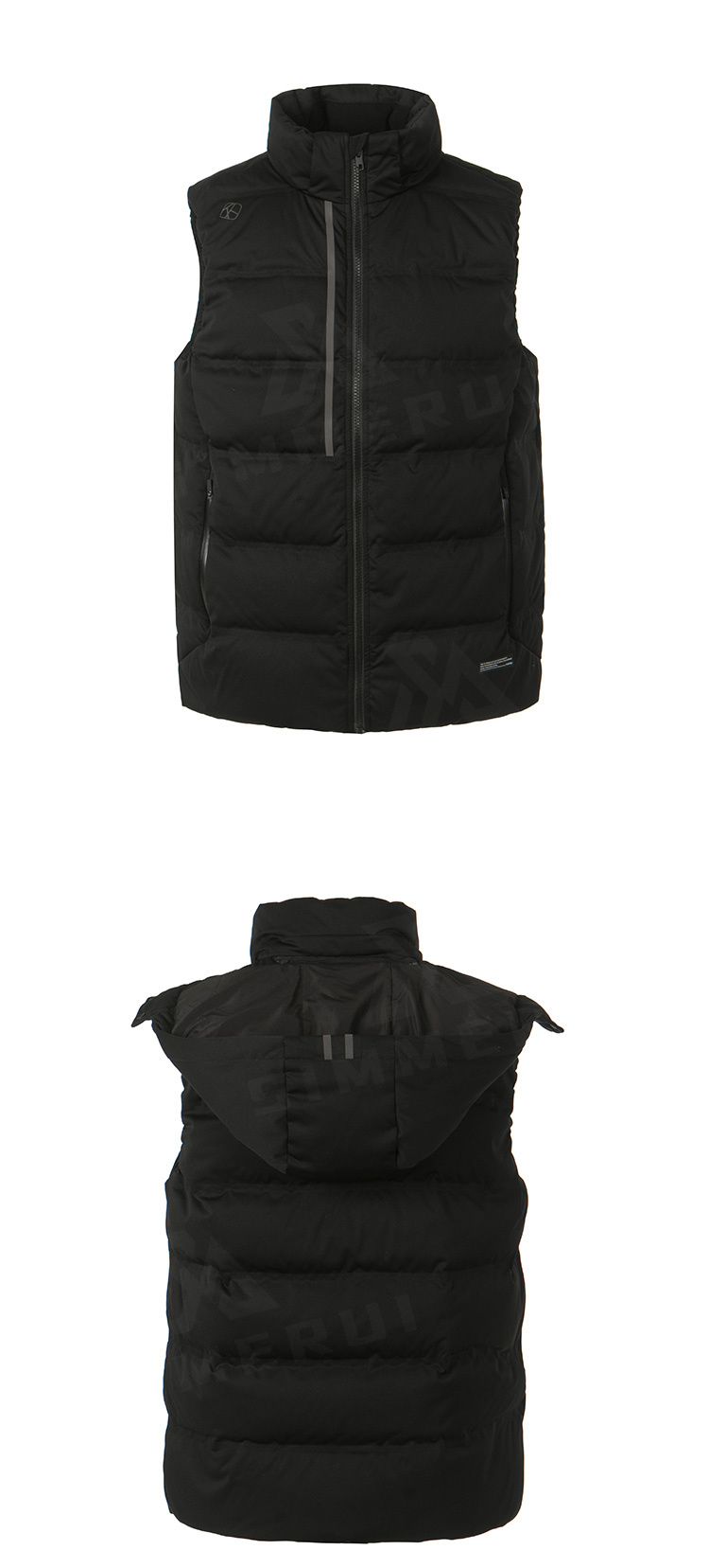 Custom Logo Men&prime;s Outdoor Cropped Padded Zipper Vest Winter Jacket Puffer Waistcoat